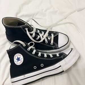 Size 5 Converse Black High Top Platform Sneakers